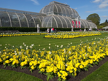 Palm House in spring, Royal Botanic Gardens, UNESCO World Heritage Site, Kew, London, England, United Kingdom, Europe