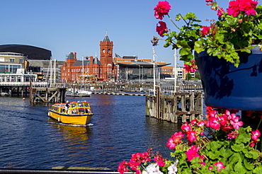 Pierhead building on waterfront of Cardiff Bay harbour, Glamorgan, Wales, United Kingdom, Europe