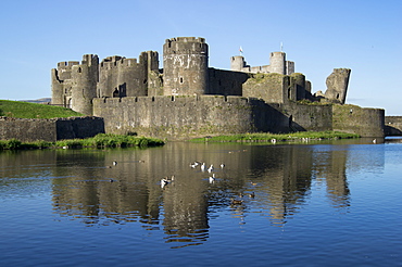 Caerphilly Castle, Caerphilly, Glamorgan, Wales, United Kingdom, Europe