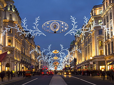 Christmas lights, Regent Street, London, England, United Kingdom, Europe