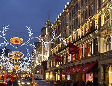 Christmas lights, Regent Street, London, England, United Kingdom, Europe