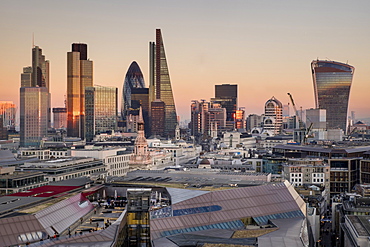 City of London skyline from St. Pauls Cathedral, London, England, United Kingdom, Europe