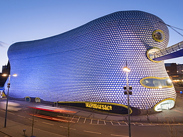 Selfridges at dusk, Birmingham, England, United Kingdom, Europe