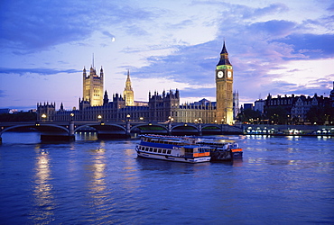 Houses of Parliament at night, London, England, United Kingdom, Europe