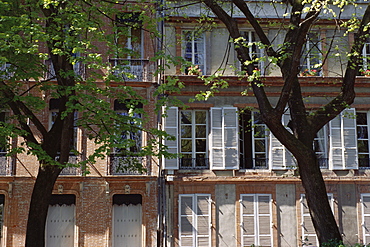 Houses on a street in Toulouse, Midi Pyrenees, France, Europe