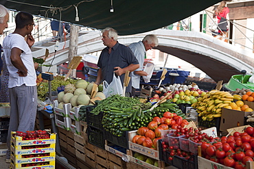 Barge market Rio San Barnaba, Venice, Veneto, Italy, Europe