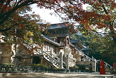 Exterior of Pulguksa Temple, UNESCO World Heritage Site, Kyongju, South Korea, Korea, Asia