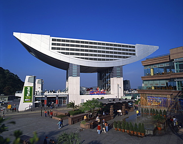 The New Peak Tower, a wok shaped feature at entrance of Galleria, Hong Kong, China, Asia