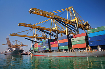 Container Port, Port of Barcelona, Barcelona, Catalonia, Spain, Europe