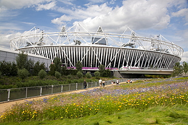 View of the 2012 Olympic Stadium at the Olympic Park, Stratford, London, England, United Kingdom, Europe