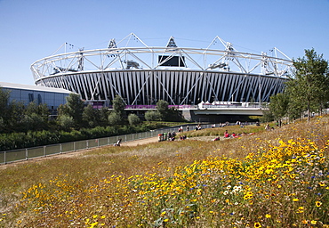 View of the Olympic Stadium at the Olympic Park, Stratford, London, England, United Kingdom, Europe