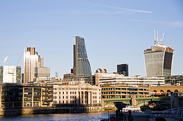 The skyline of the City of London showing Tower 42, the Leadenhall Building and 20 Fenchurch Street (The Walkie-Talkie), London, England, United Kingdom, Europe