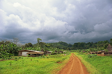 Typical village in western Cameroon, Africa