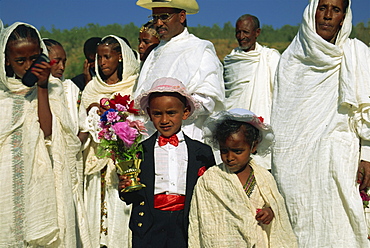 Page boy at wedding party, Ethiopia, Africa