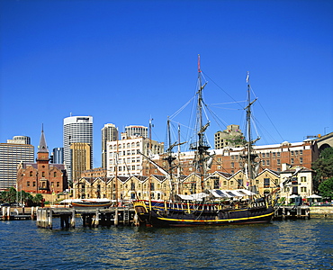 The Bounty moored at the Rocks, Sydney Harbour, Sydney, New South Wales, Australia, Pacific