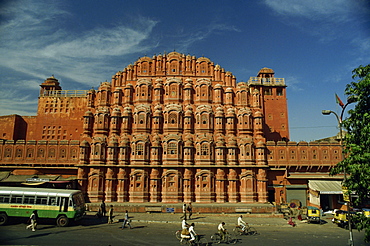 The facade of the Palace of the Winds (Hawa Mahal), Jaipur, Rajasthan, India, Asia