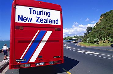 Tourist coach, Auckland, North Island, New Zealand, Pacific