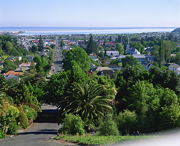 Aerial view over Nelson, Marlborough, South Island, New Zealand, Pacific