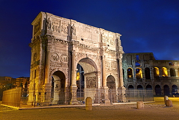 Colosseum and Arch of Constantine, UNESCO World Heritage Site, Rome, Lazio, Italy, Europe