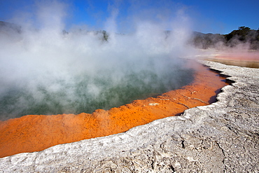 Champagne Pool, hot springs, Waiotapu Goethermal Wonderland, Rotorua, New Zealand, Oceania