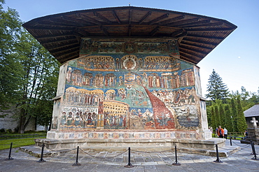 Saxon painted Church, Voronets Monastery, founded 1488, Orthodox Christian, UNESCO World Heritage Site, Voronets, Bukovina, Romania, Europe