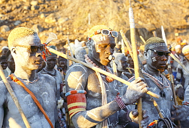 Nuba funeral dance, Garunda village, Sudan, Africa