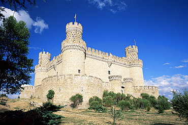 Castle of Manzanares el Rel, dating from the 15th century, near Madrid, Spain, Europe