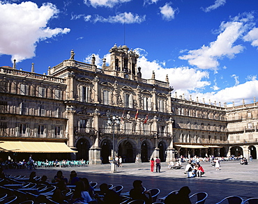 The Town Hall in the Plaza Mayor, Salamanca, Castilla y Leon, Spain, Europe