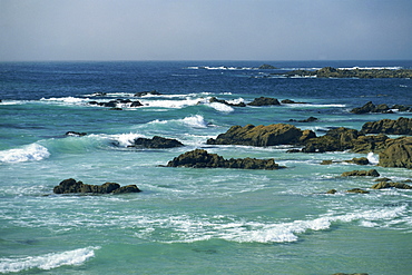 Rocky coastline as seen from the 17 Mile Drive, on the Monterey Peninsula, California, United States of America, North America