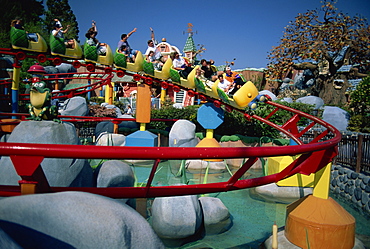 Rollercoaster in Mickey's Toontown, Disneyland, Los Angeles, California, United States of America, North America