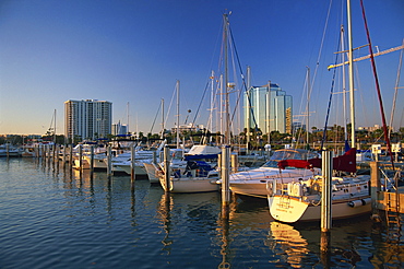 Sarasota Marina in the evening, Florida, United States of America, North America