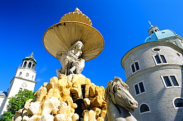 17th century fountain in the Residenzplatz, Salzburg, Austria