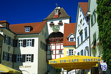 View to the Unterstadttor, Meersburg, Baden-Wurttemberg, Germany, Europe