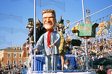 Mardi Gras carnival parade in Place Massena, Nice, Alpes-Maritimes, Provence, Cote d'Azur, France, Europe