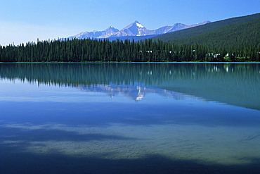 The still waters of Emerald Lake in the summer, Yoho National Park, UNESCO World Heritage Site, British Columbia (B.C.), Canada, North America