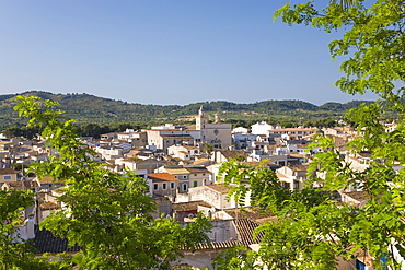 View across rooftops of the Convent of Sant Antoni de Padua, Arta, Mallorca, Balearic Islands, Spain, Europe