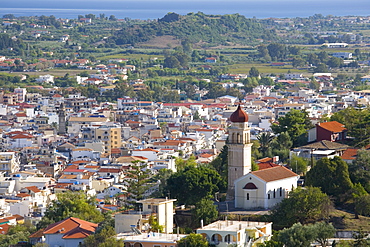 View over city rooftops, Zakynthos Town, Zakynthos (Zante) (Zakinthos), Ionian Islands, Greek Islands, Greece, Europe