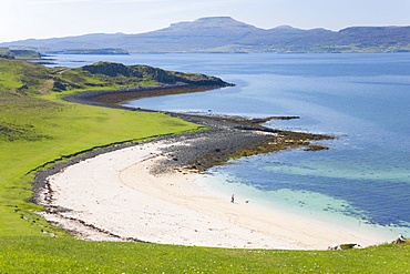 View over Coral Beach and Loch Dunvegan, Claigan, near Dunvegan, Isle of Skye, Inner Hebrides, Highland, Scotland, United Kingdom, Europe