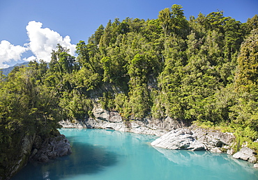 View along the Hokitika River, Hokitika Gorge, Kowhitirangi, near Hokitika, Westland district, West Coast, South Island, New Zealand, Pacific