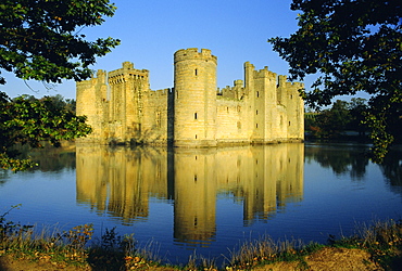 Bodiam Castle from the southeast, East Sussex, England, UK, Europe