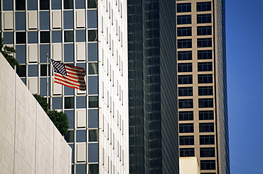 Stars and Stripes and skyscrapers, Dallas, Texas, United States of America, North America