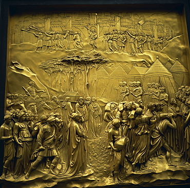 Baptistery bronze East door by Ghiberti, Gates of Paradise, Florence, UNESCO World Heritage Site, Tuscany, Italy, Europe