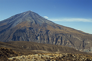 Solidified lava flows, El Misti volcano, 5821m, Arequipa, Peru, South America