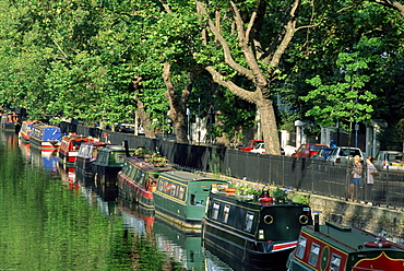 Canal and houseboats, Little Venice, London, England, United Kingdom, Europe