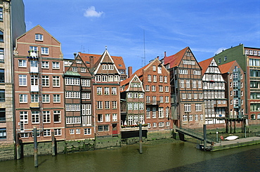 Facades on the Deichstrabe, Hamburg, Germany,Europe