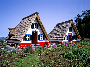 Traditional houses at Santana, Madeira, Portugal, Europe