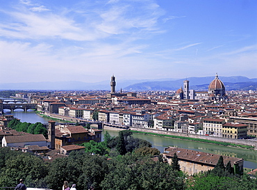 View of city from Piazzale Michelangelo, Florence, Tuscany, Italy, Europe