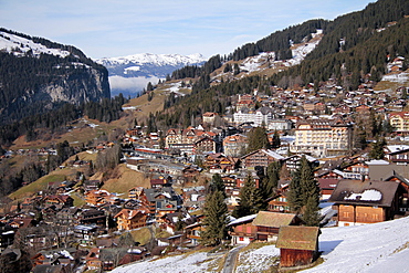 Village of Wengen, Bernese Oberland, Swiss Alps, Switzerland, Europe