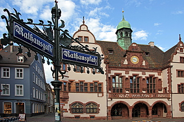 City Hall, Rathausplatz, Old Town, Freiburg, Baden-Wurttemberg, Germany, Europe