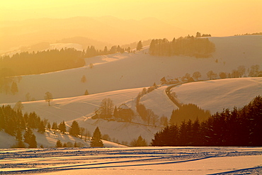 Winter landscape at Schauinsland, Black Forest, Baden-Wurttemberg, Germany, Europe